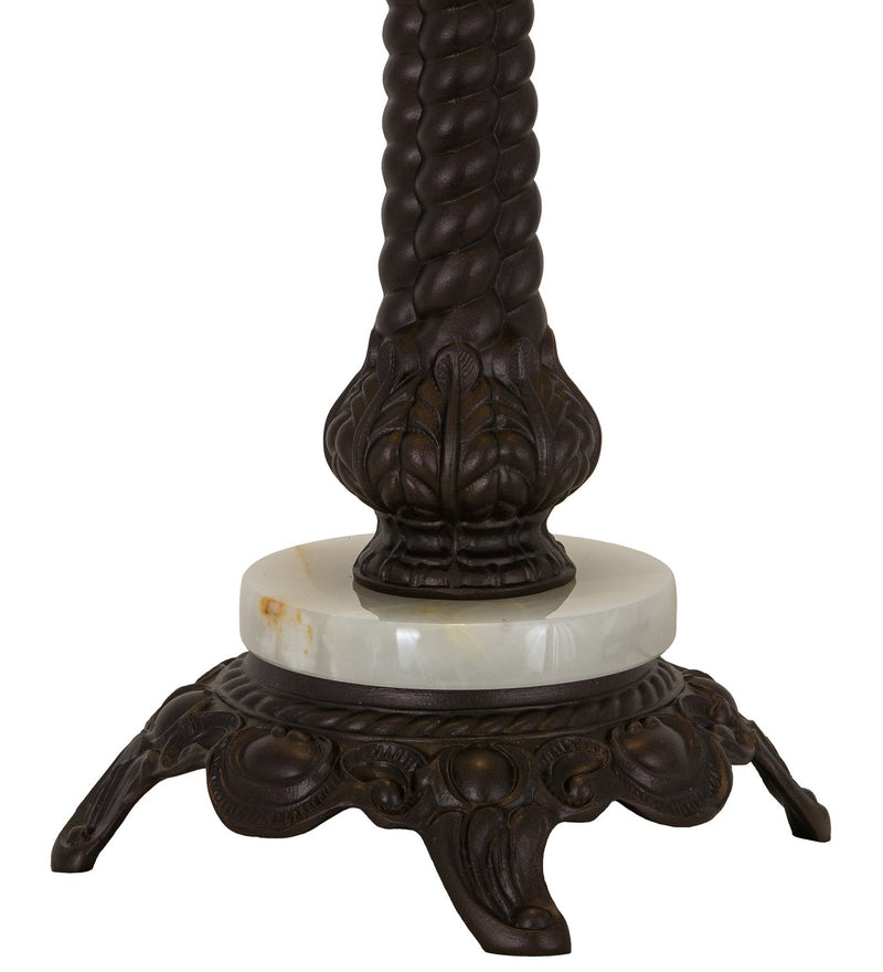 Meyda Tiffany 182162 One Light Table Lamp, Beige W/Brown