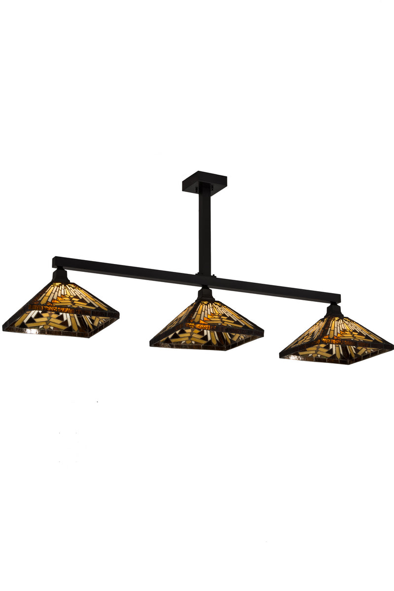 Meyda Tiffany 182254 Three Light Pendant, Craftsman Brown