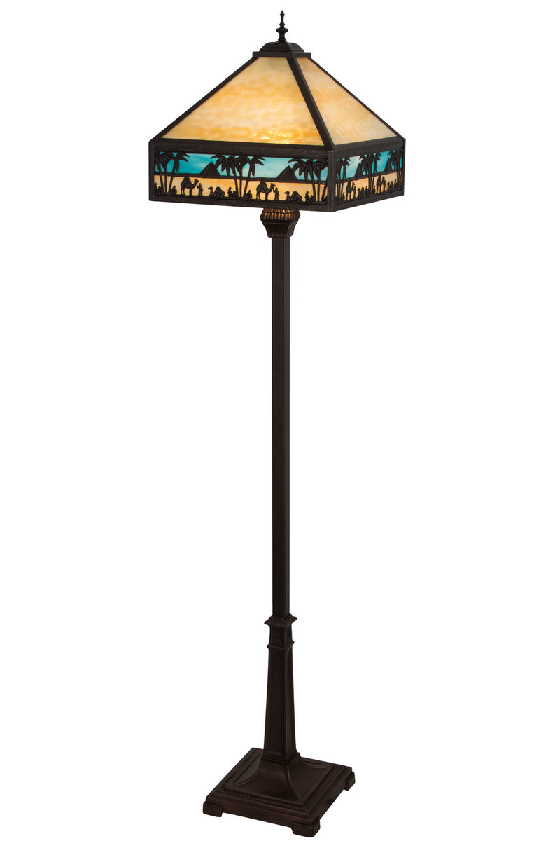 Meyda Tiffany 182377 Two Light Floor Lamp, Craftsman Brown