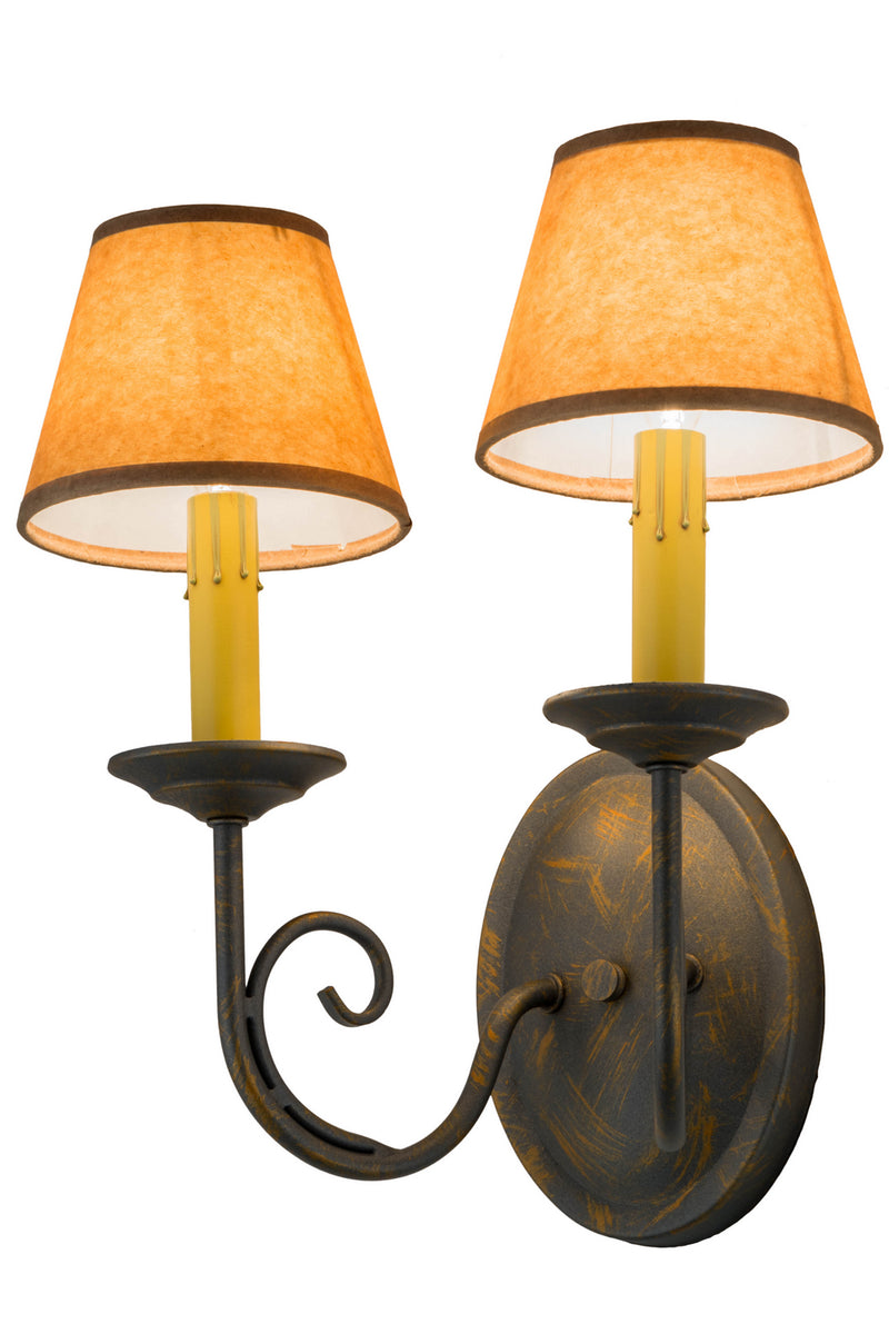 Meyda Tiffany 182592 Two Light Wall Sconce, French Bronzed