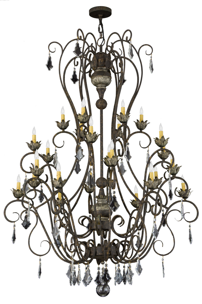 Meyda Tiffany 182707 24 Light Chandelier, Tarnished Aztec Gold