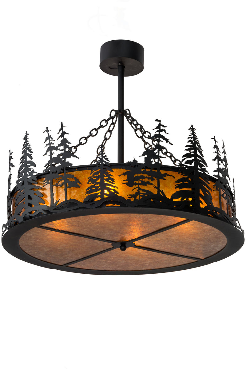 Meyda Tiffany 183244 Four Light Inverted Pendant, Textured Black