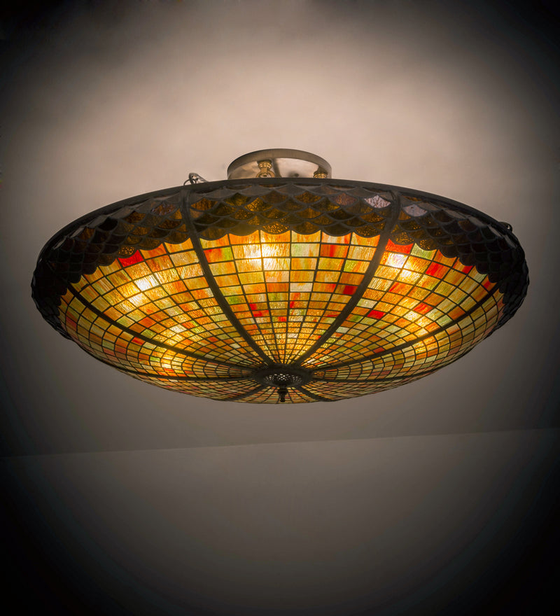 Meyda Tiffany 183250 Six Light Semi-Flushmount, Antique Copper