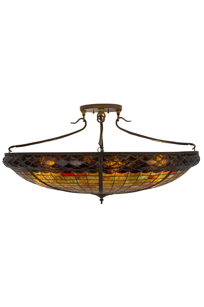 Meyda Tiffany 183250 Six Light Semi-Flushmount, Antique Copper