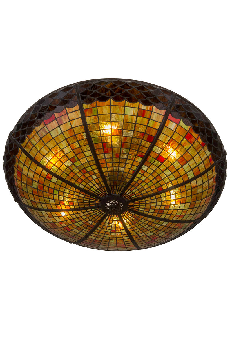 Meyda Tiffany 183250 Six Light Semi-Flushmount, Antique Copper