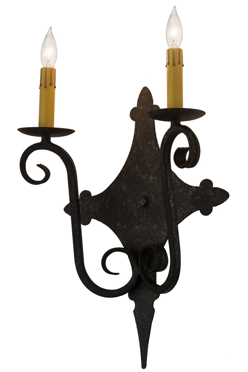 Meyda Tiffany 183262 Two Light Wall Sconce, Graphite Pewter