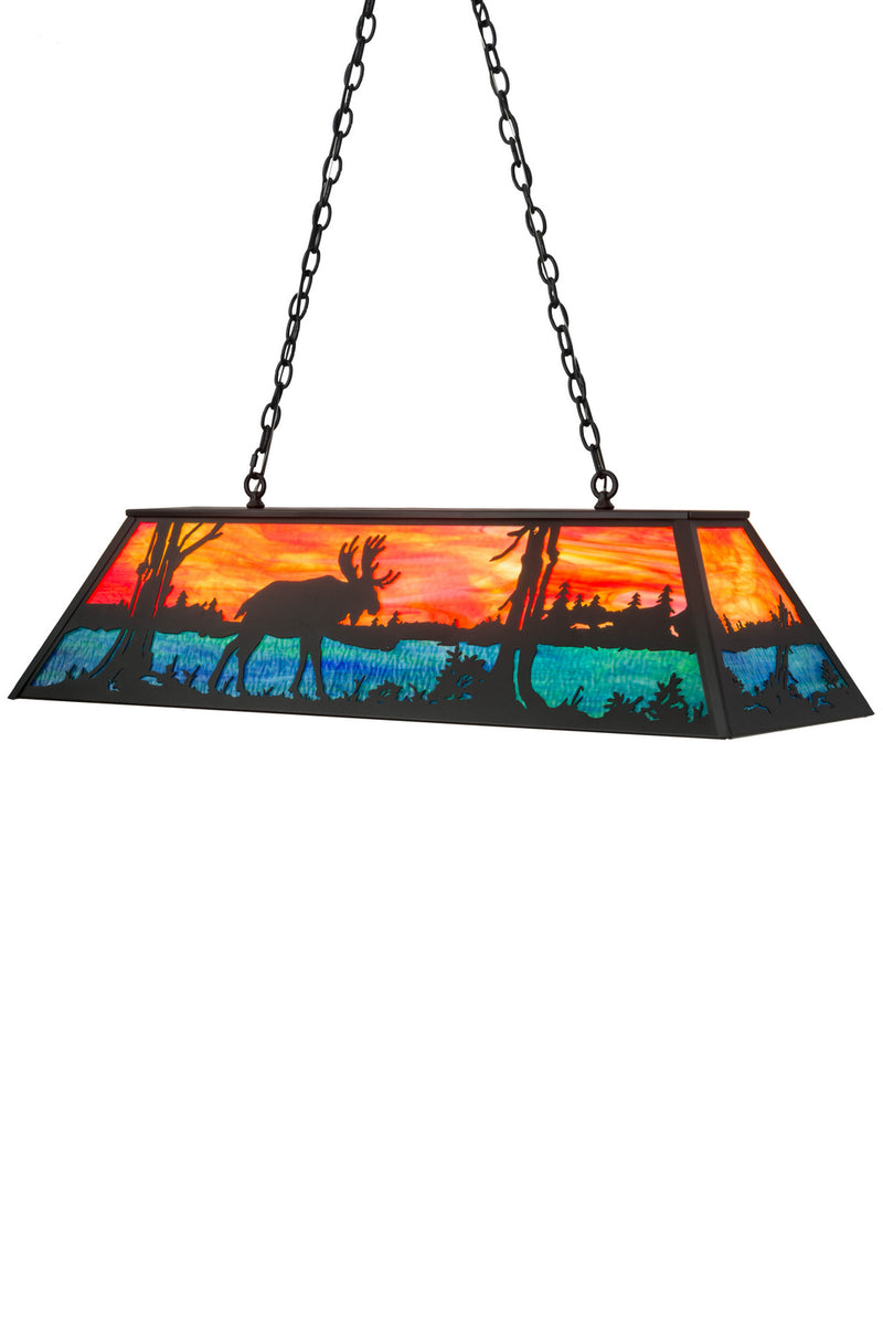 Meyda Tiffany 183351 Six Light Oblong Pendant, Textured Black