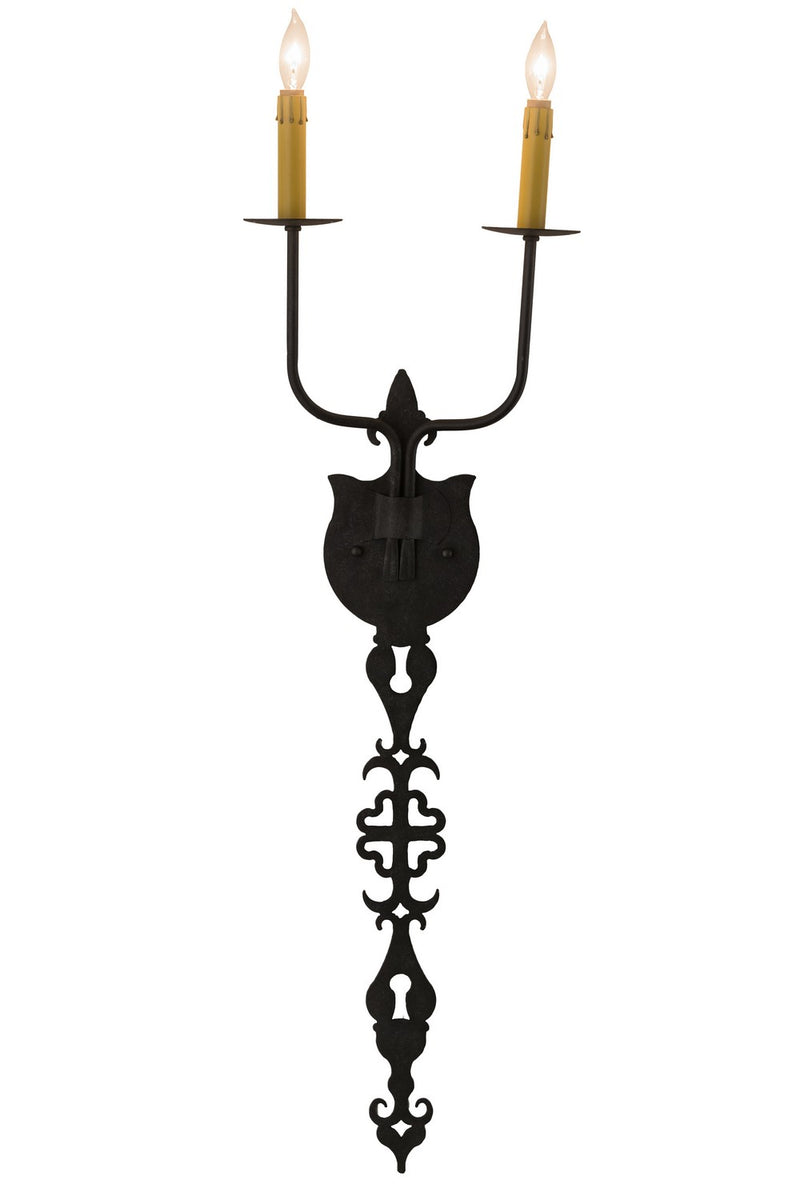 Meyda Tiffany 183469 Two Light Wall Sconce, Gunmetal