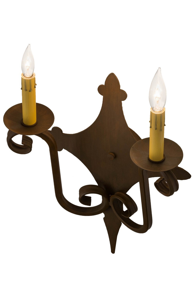Meyda Tiffany 183520 Two Light Wall Sconce, Rustic Iron