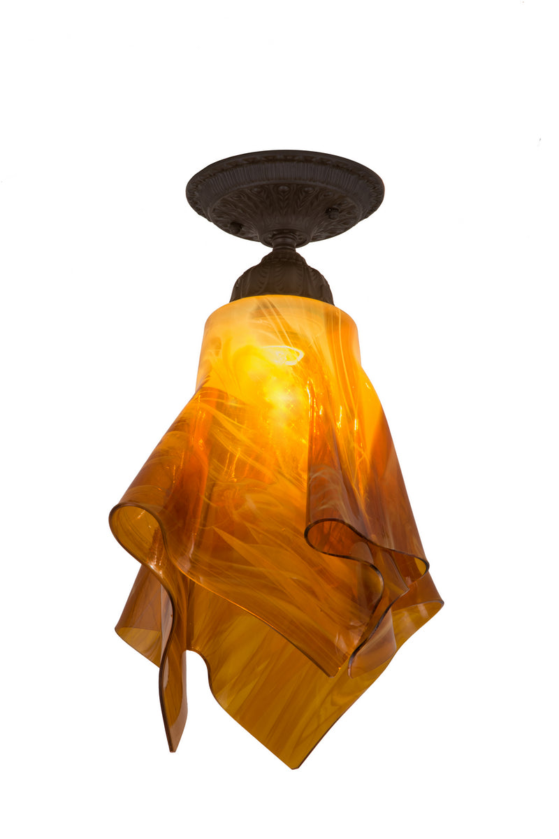Meyda Tiffany 184461 One Light Flushmount, Oil Rubbed Bronze