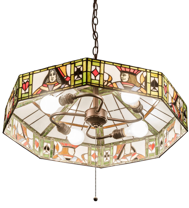 Meyda Tiffany 184491 Four Light Pendant, Black Metal,Mahogany Bronze