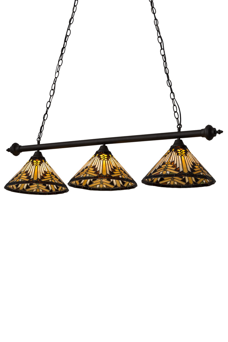 Meyda Tiffany 184538 Three Light Island Pendant, Oil Rubbed Bronze