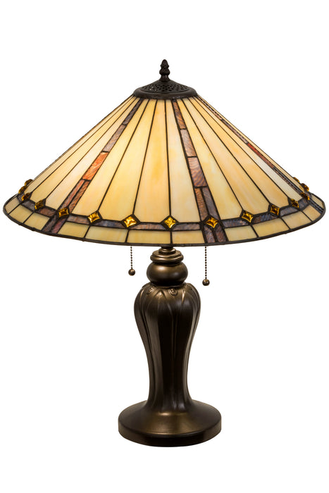 Meyda Tiffany 184912 Two Light Table Lamp, Mahogany Bronze