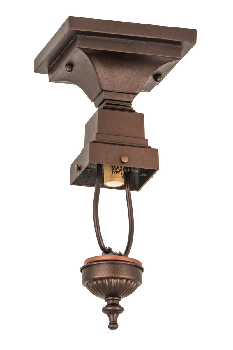 Meyda Tiffany 185584 One Light Flushmount Hardware, Mahogany Bronze