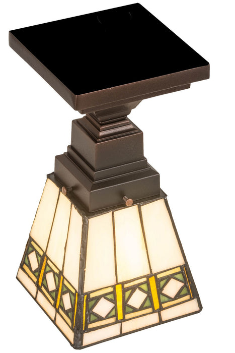 Meyda Tiffany 185602 One Light Flushmount, Mahogany Bronze