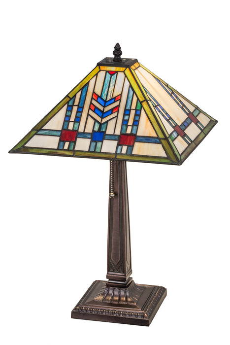 Meyda Tiffany 26513 One Light Table Lamp, Mahogany Bronze