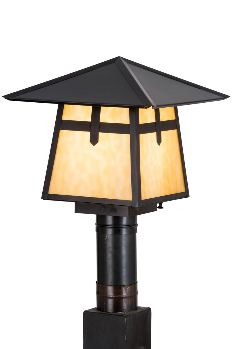 Meyda Tiffany 45514 One Light Post Mount, Craftsman Brown