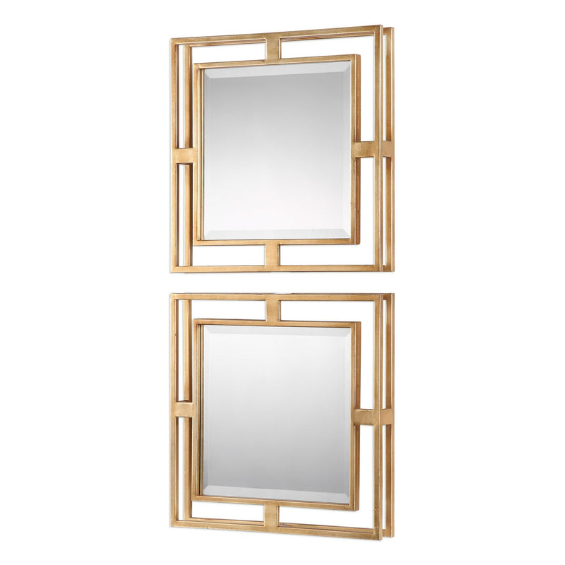 Uttermost 09234 Mirror, Set Of 2, Antiqued Gold Leaf