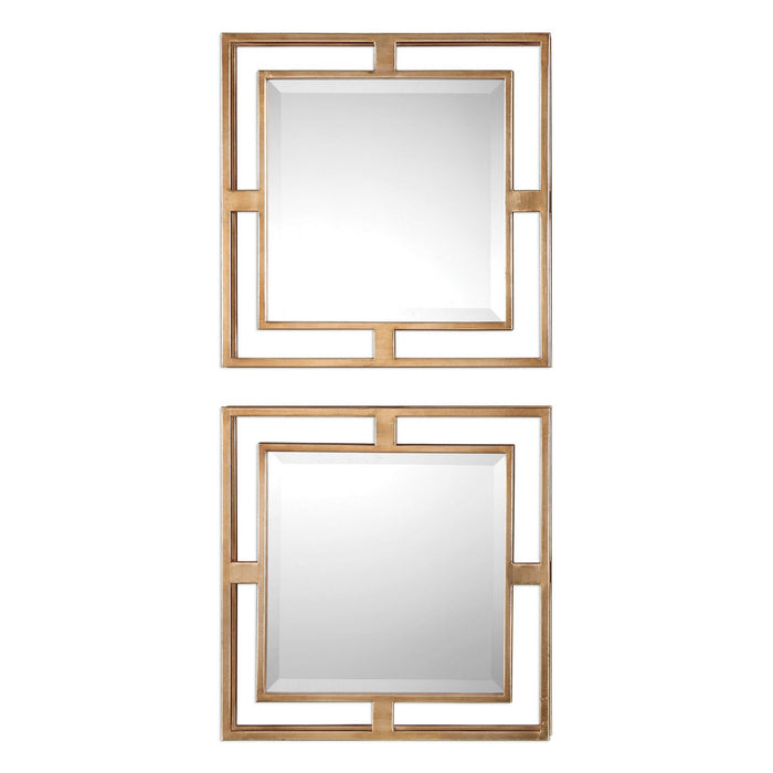 Uttermost 09234 Mirror, Set Of 2, Antiqued Gold Leaf