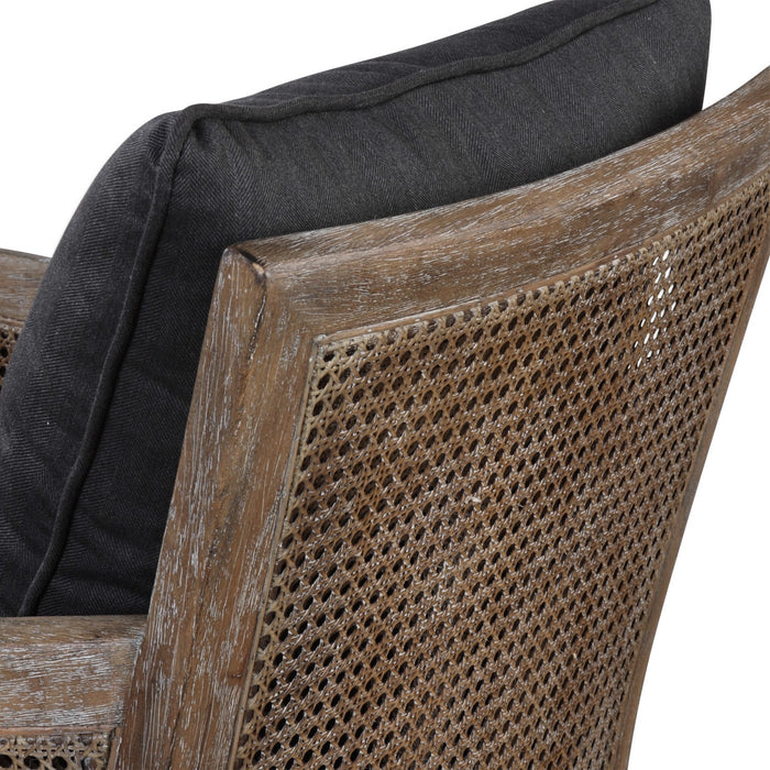 Uttermost 23366 Arm Chair, Dark Gray