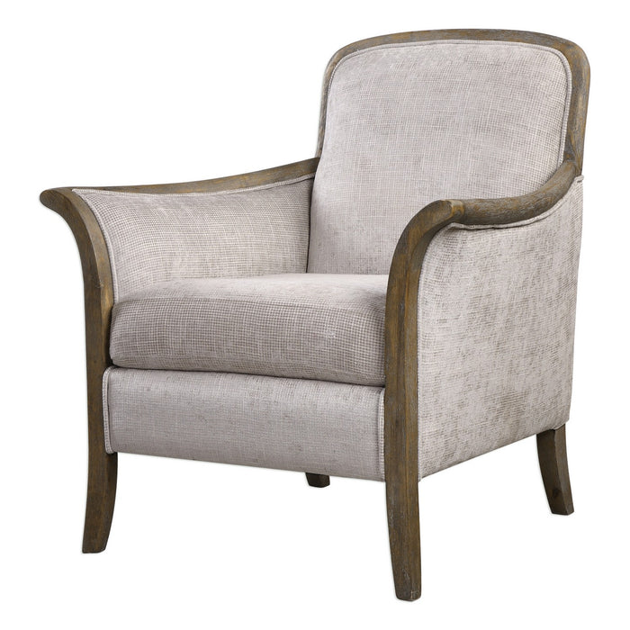 Uttermost 23369 Arm Chair, Pecan