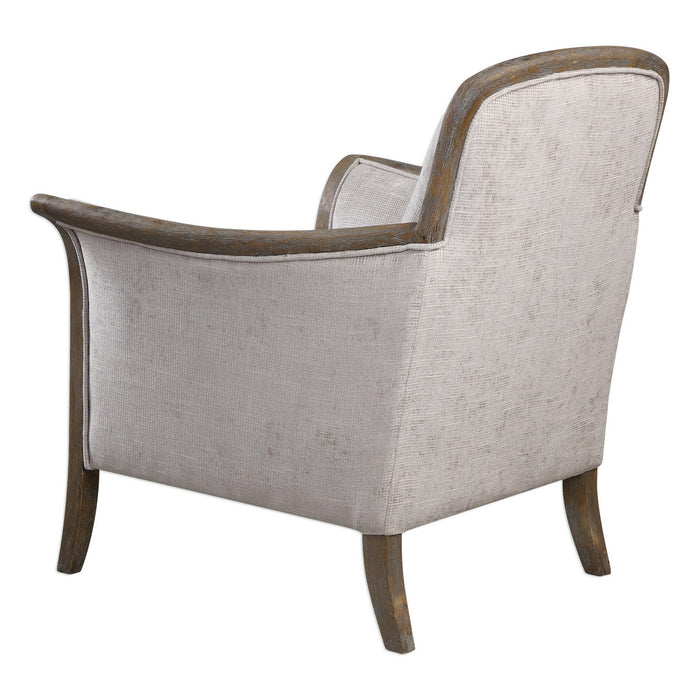 Uttermost 23369 Arm Chair, Pecan
