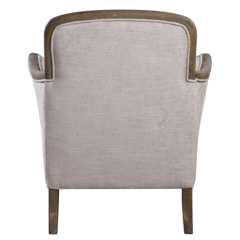 Uttermost 23369 Arm Chair, Pecan