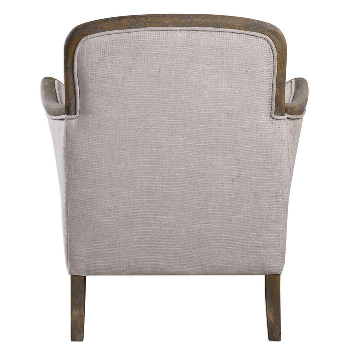 Uttermost 23369 Arm Chair, Pecan