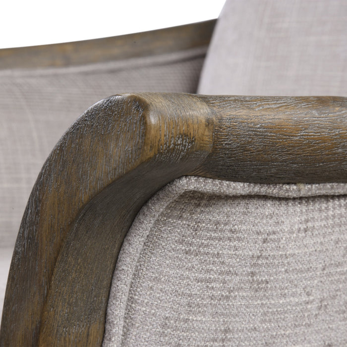Uttermost 23369 Arm Chair, Pecan