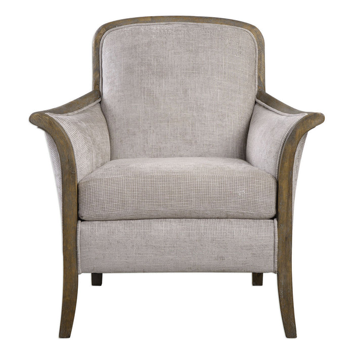 Uttermost 23369 Arm Chair, Pecan