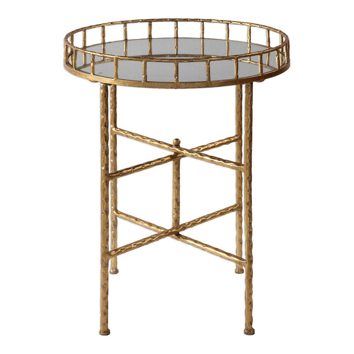 Uttermost 24711 Accent Table, Bright Gold Leaf