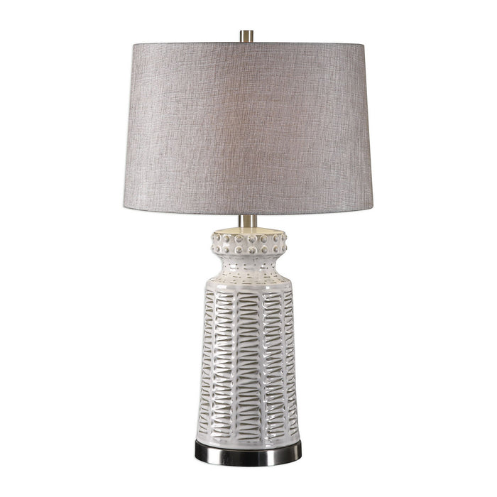 Uttermost 27535-1 One Light Table Lamp, Brushed Nickel