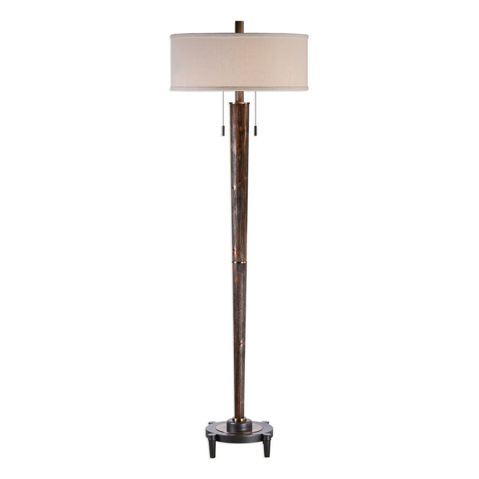Uttermost 28119-1 Two Light Floor Lamp, Antique Brass