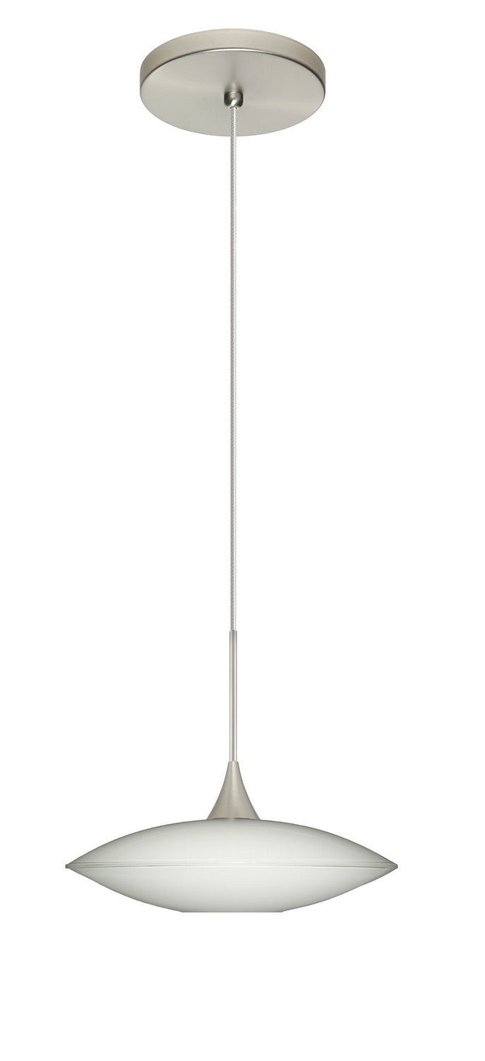 Besa 1XT-629406-LED-SN One Light Pendant, Satin Nickel