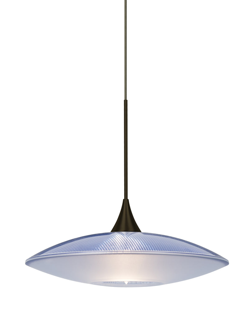 Besa 1XT-6294BL-LED-BR One Light Pendant, Bronze