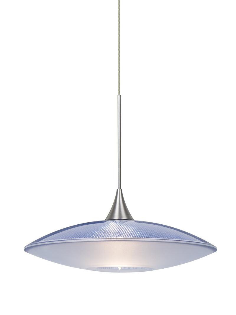 Besa 1XT-6294BL-SN One Light Pendant, Satin Nickel