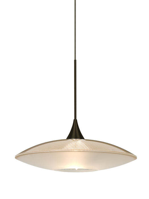Besa 1XT-6294GD-LED-BR One Light Pendant, Bronze