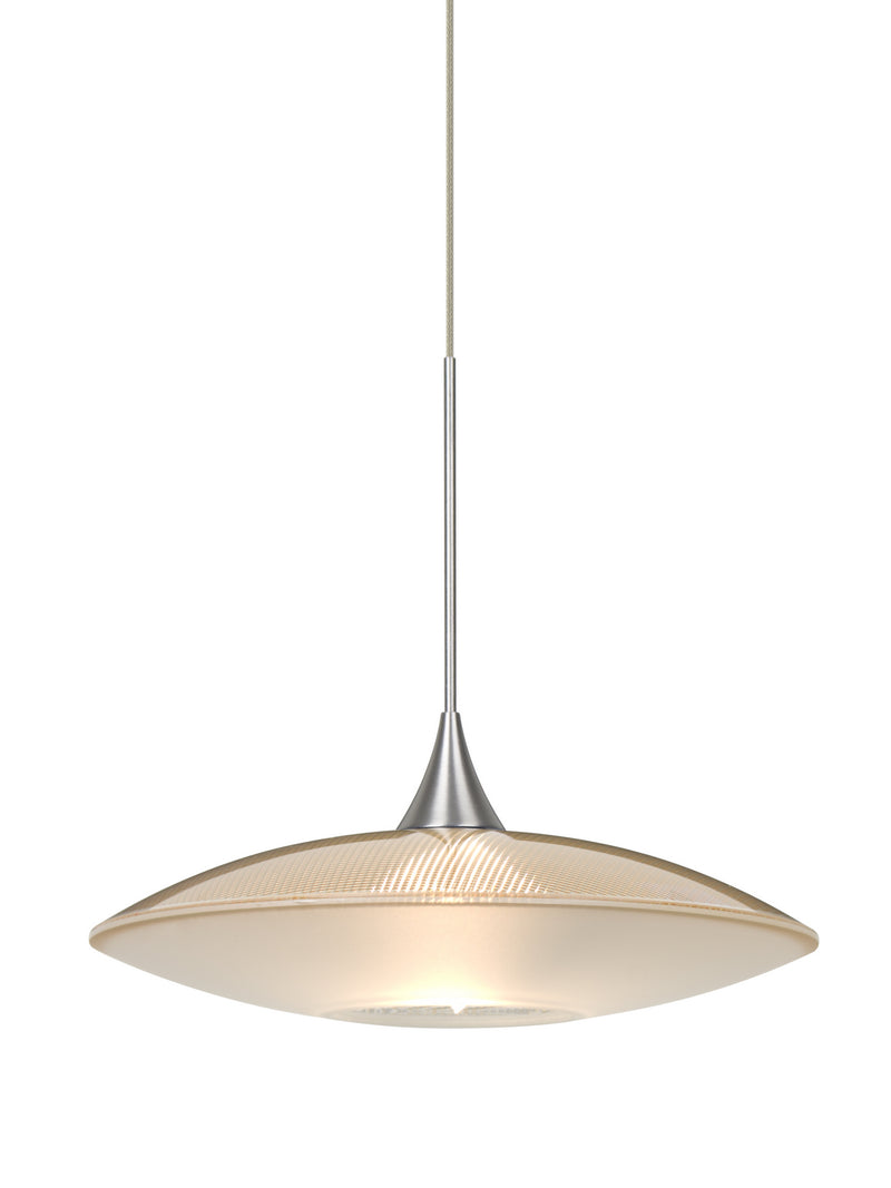 Besa 1XT-6294GD-SN One Light Pendant, Satin Nickel
