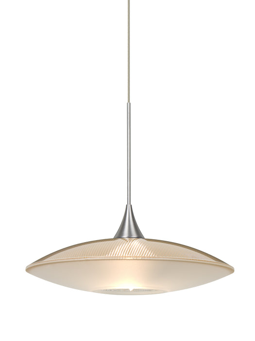 Besa 1XT-6294GD-SN One Light Pendant, Satin Nickel