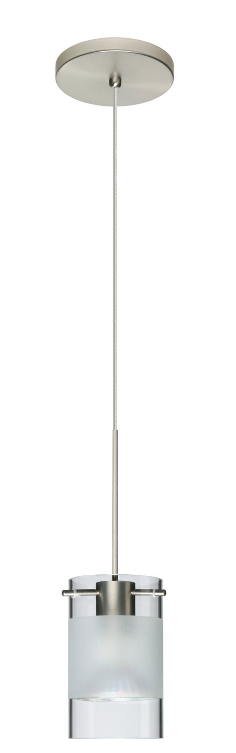 Besa 1XT-6524EC-LED-SN One Light Pendant, Satin Nickel