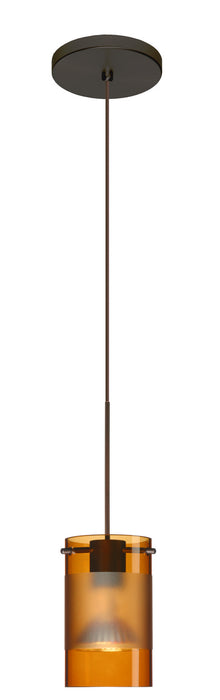 Besa 1XT-6524EG-LED-BR One Light Pendant, Bronze