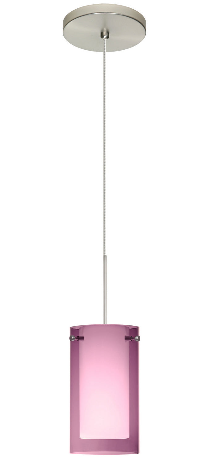 Besa 1XT-A44007-LED-SN One Light Pendant, Satin Nickel