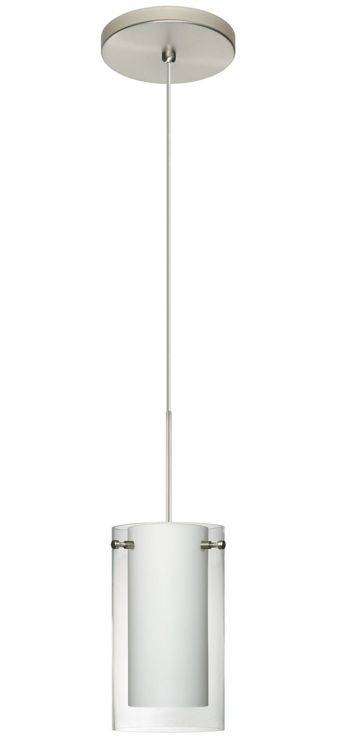 Besa 1XT-C44007-LED-SN One Light Pendant, Satin Nickel