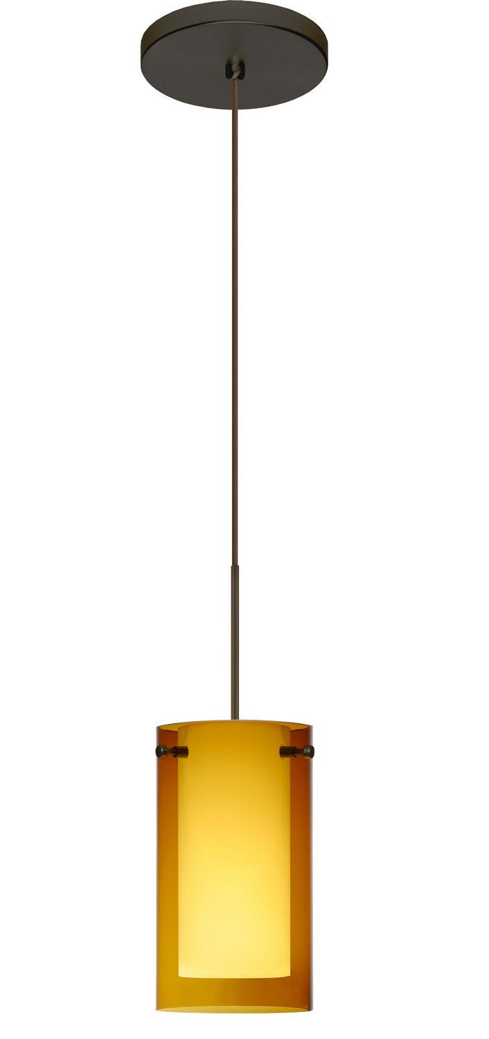 Besa 1XT-G44007-BR One Light Pendant, Bronze