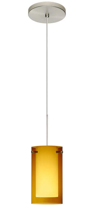 Besa 1XT-G44007-SN One Light Pendant, Satin Nickel