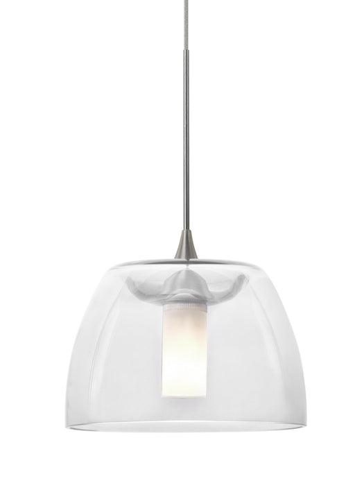Besa 1XT-SPURCL-LED-SN Pendant, Satin Nickel