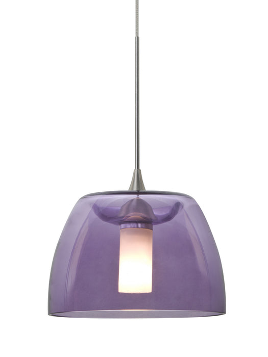 Besa 1XT-SPURPL-LED-SN Pendant, Satin Nickel