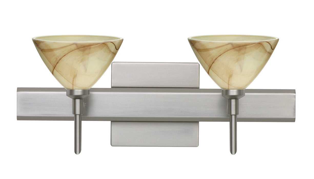 Besa 2SW-174383-SN-SQ Wall Sconce, Satin Nickel
