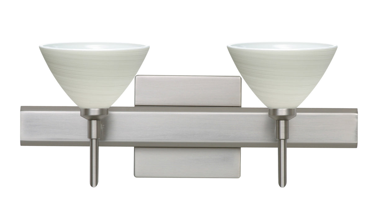 Besa 2SW-1743KR-SN-SQ Wall Sconce, Satin Nickel