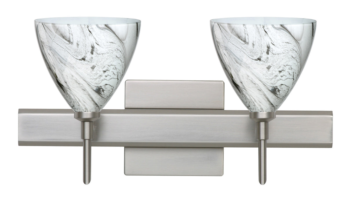 Besa 2SW-1779MG-SN-SQ Wall Sconce, Satin Nickel